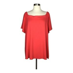 NEW J. Jill Wearever Collection Off The Shoulder Top XL Red Coral